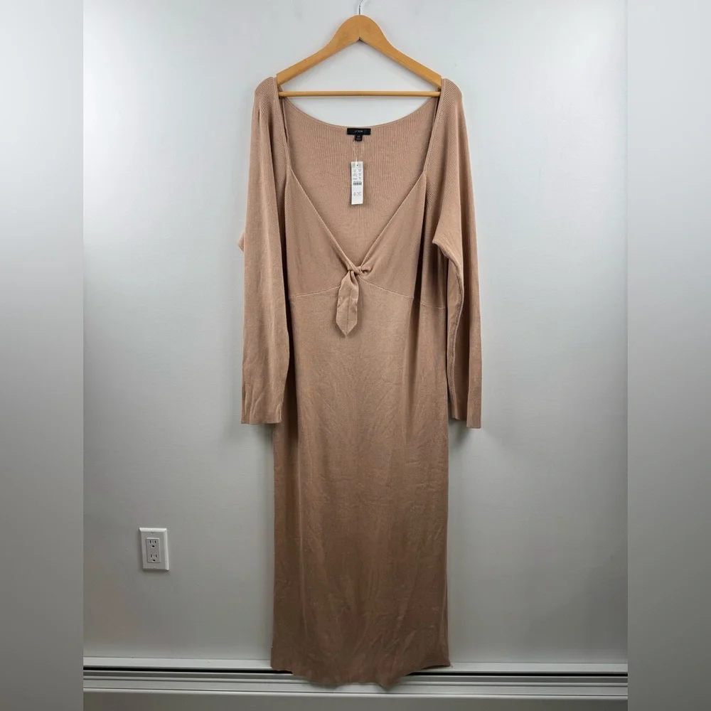 NWT J Crew Women Ribbed‎ Tie-Front Ballet Style Sweater Dress Size 2X